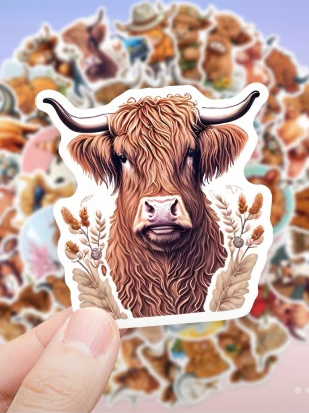 50pcs Highland Cow Stickers NWT - Picture 4 of 6